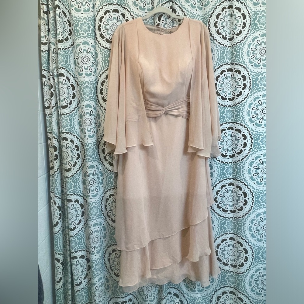 Light pink mother of bride dress